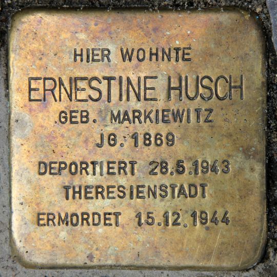 Stolperstein dedicated to Ernestine Husch