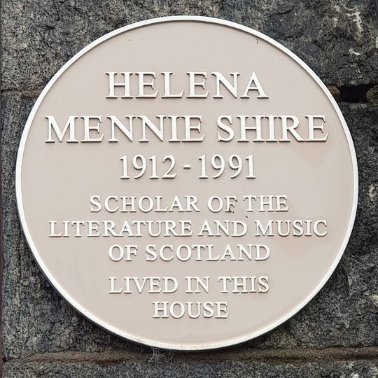 Commemorative Plaque to Helena Mennie Shire
