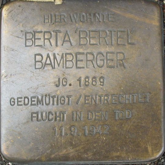 Stolperstein für Berta Bamberger