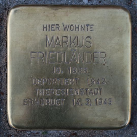 Stolperstein en memoria de Markus Friedländer