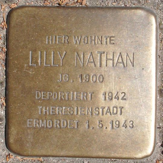 Stolperstein dedicated to Lilly Nathan