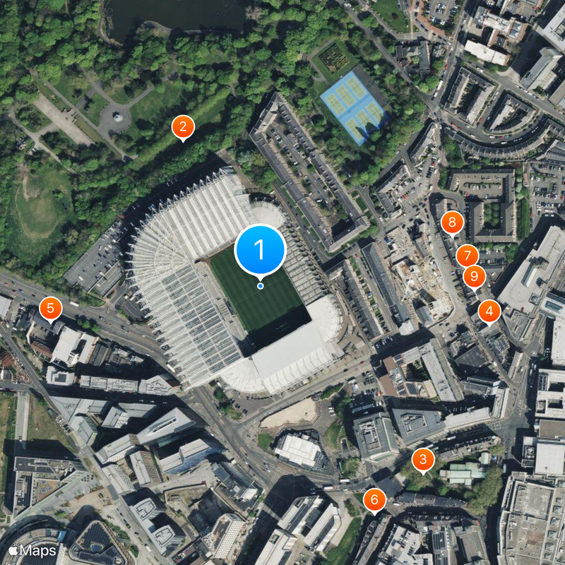 St James’ Park Carte