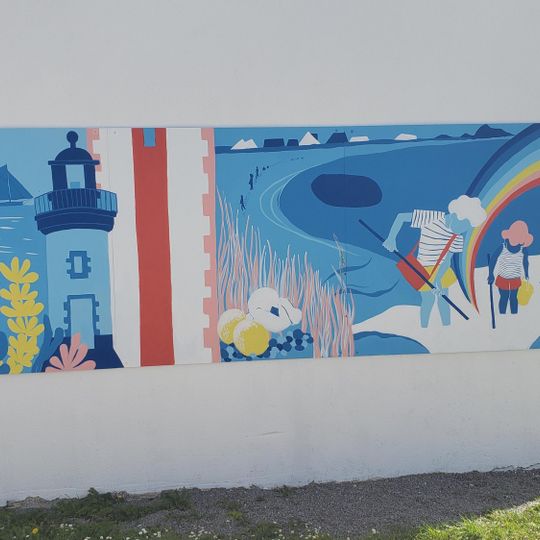 Réalisation conseil municipal des jeunes de Treffiagat-Léchiagat, alsh et l'artiste.