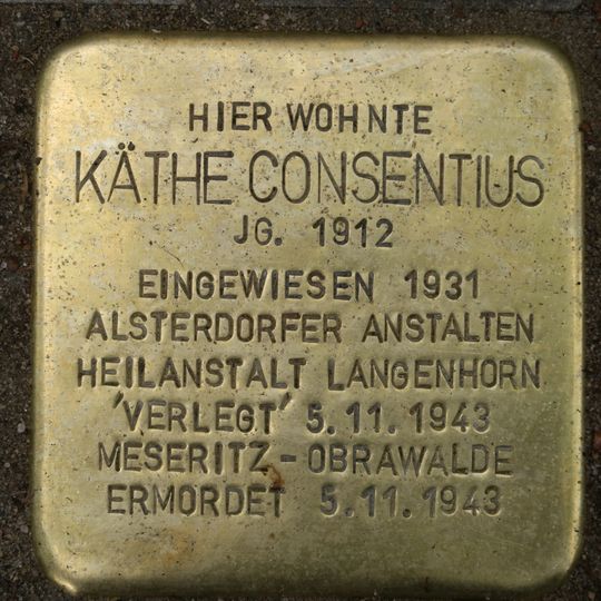 Stolperstein en memoria de Käthe Consentius