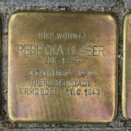 Stolperstein dedicated to Rebecka Glaser