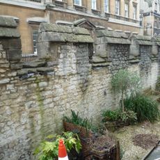 Medieval city wall, with burial ground