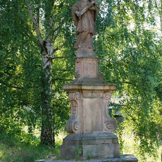 Socha svatého Jana Nepomuckého u hřbitova v Manětíně