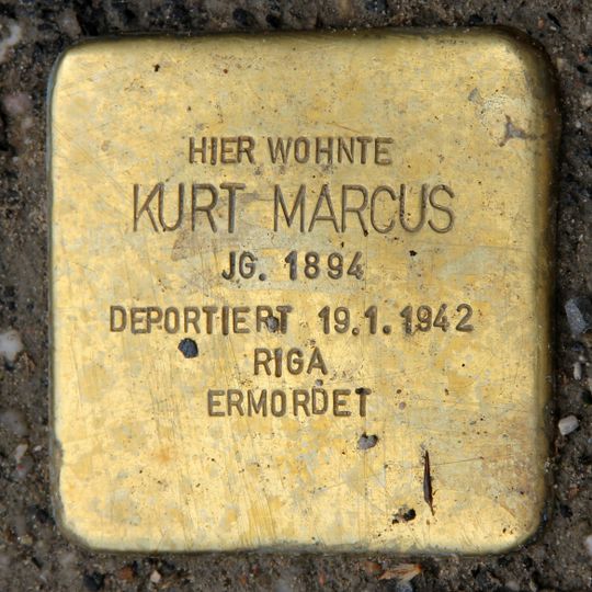 Stolperstein dedicated to Kurt Marcus