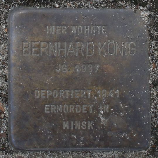 Stolperstein dedicated to Bernhard König