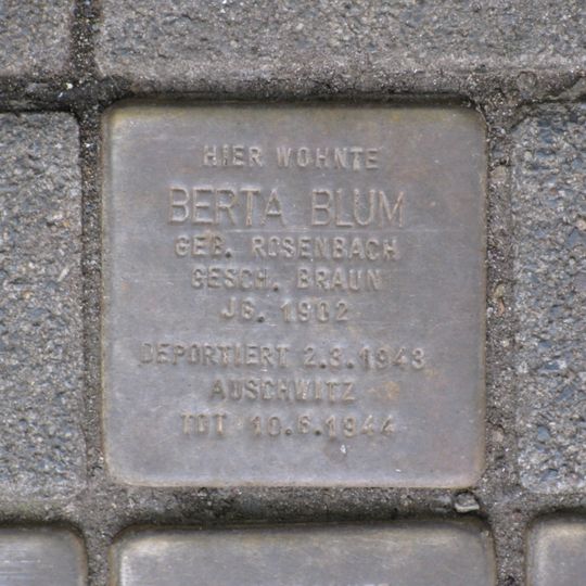 Stolperstein à la mémoire de Berta Blum