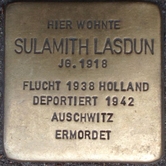 Stolperstein dedicated to Sulamith Lasdun