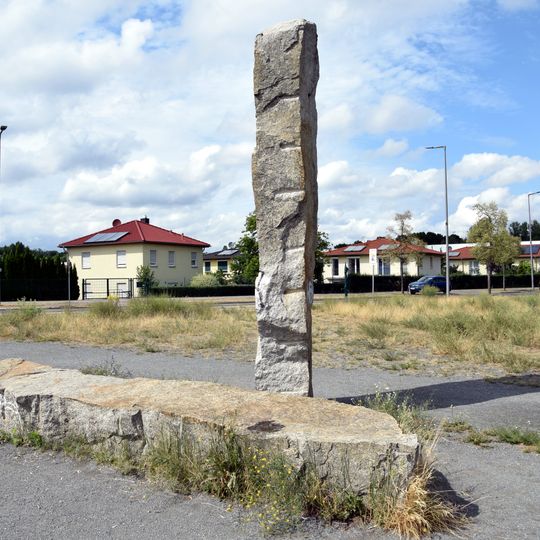 Two stone sculptures in the Stadpark Biesdorf