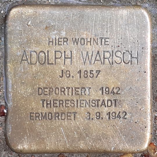 Stolperstein à la mémoire d’Adolph Warisch