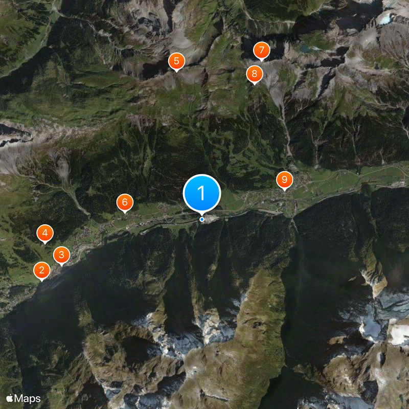 Tunnel routier sous le massif autrichien de l'Arlberg Carte