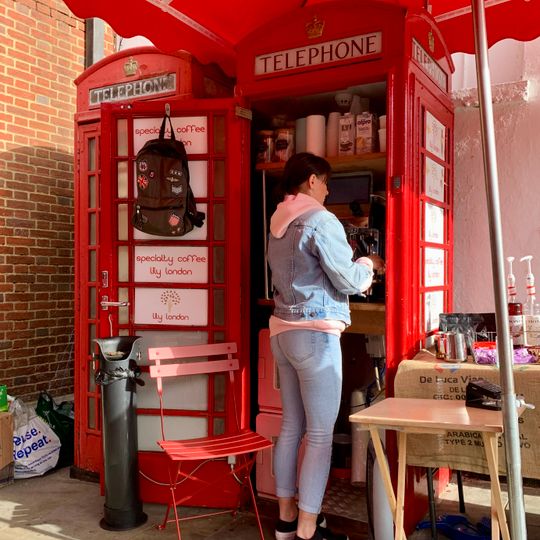 Pair Of K6 Telephone Kiosks To Rear Of Tunsgate Arch
