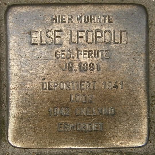 Stolperstein dedicated to Else Leopold