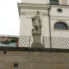 Socha svatého Floriána na rampě okolo kostela svatého Michala v Brně