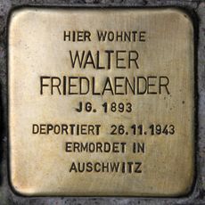 Stolperstein dedicated to Walter Friedlaender
