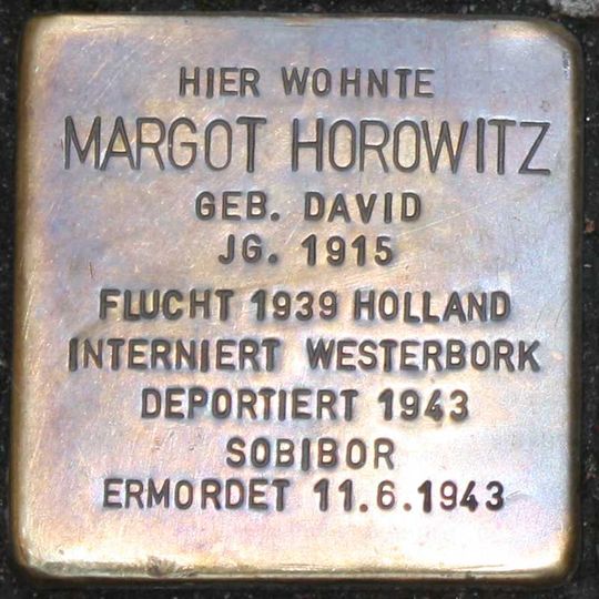 Stolperstein en memoria de Margot Horowitz
