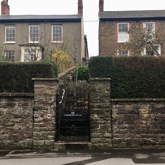 House, including garden walls and railings