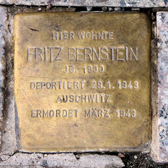 Stolperstein dedicated to Fritz Bernstein