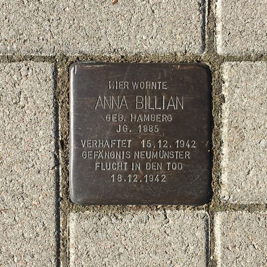 Stolperstein dedicated to Anna Billian