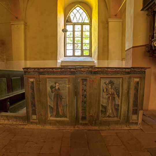Church benches of Lutheran church in Zlēkas