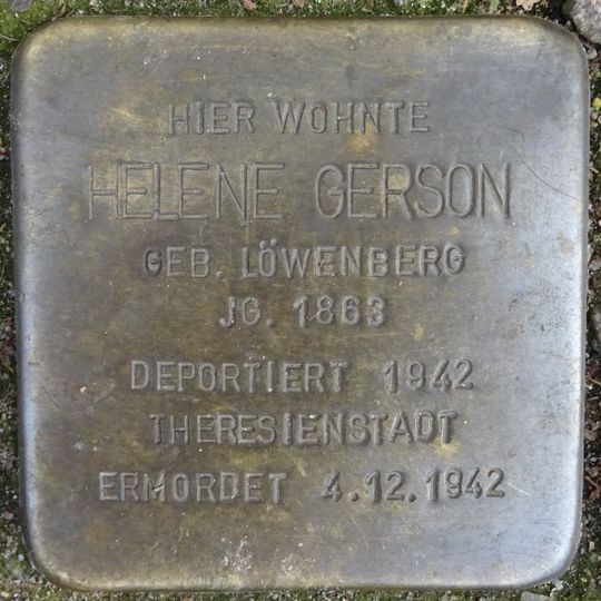 Stolperstein dedicated to Helene Gerson