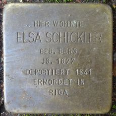 Stolperstein dedicated to Elsa Schickler