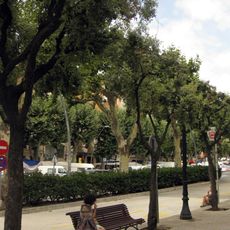 Trees and sidewalks in riera d'Arenys de Mar