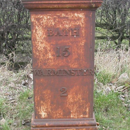 Milestone, Norridge; 10m W jcn bridleway 110m E lay-by