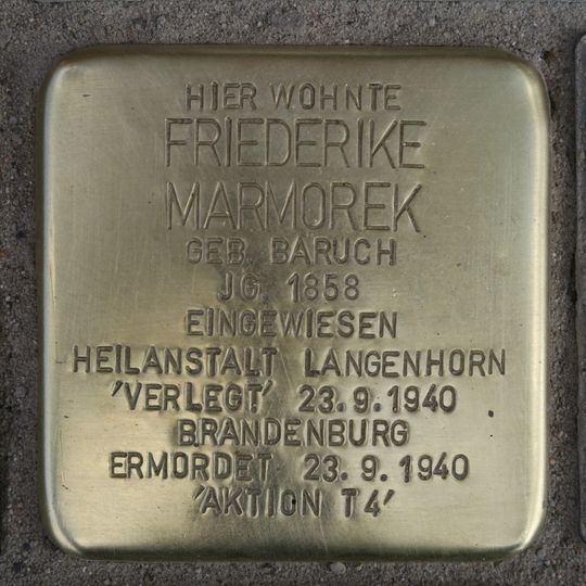 Stolperstein en memoria de Friederike Marmorek
