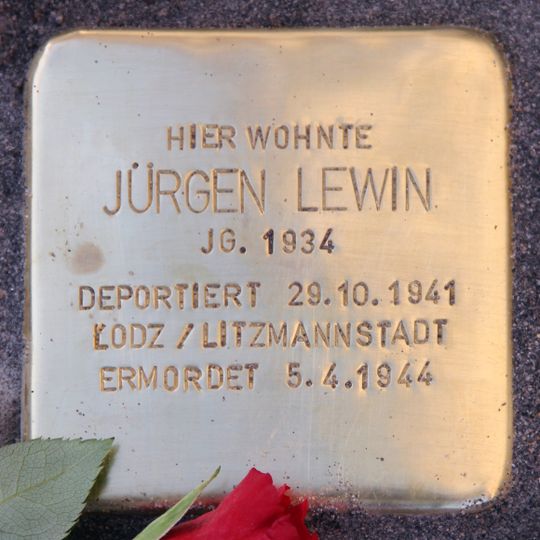 Stolperstein à la mémoire de Jürgen Lewin
