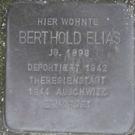 Stolperstein à la mémoire de Berthold Elias