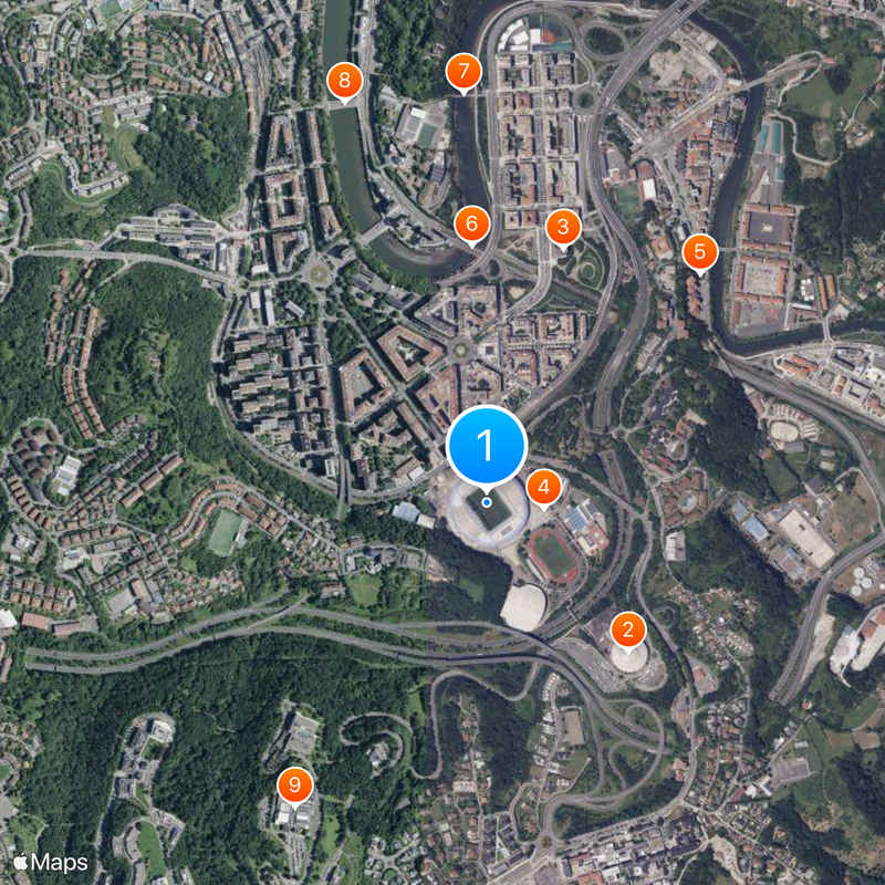 Estadio Municipal de Anoeta Mapa