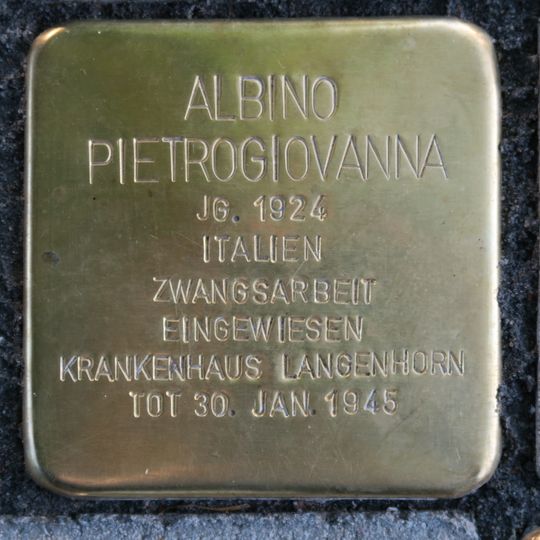 Stolperstein en memoria de Albino Pietrogiovanna