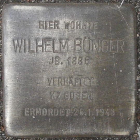 Stolperstein à la mémoire de Wilhelm Bünger