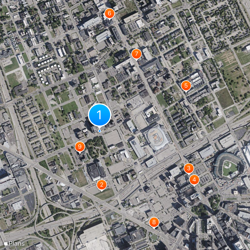 Detroit Masonic Temple Map