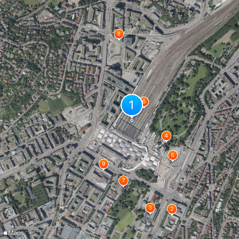 Stuttgart Central Station Map