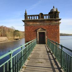 Draw Off Tower, Tunnel Mouth, Dam Causeway And Bridge At Swithland Reservoir Water Works