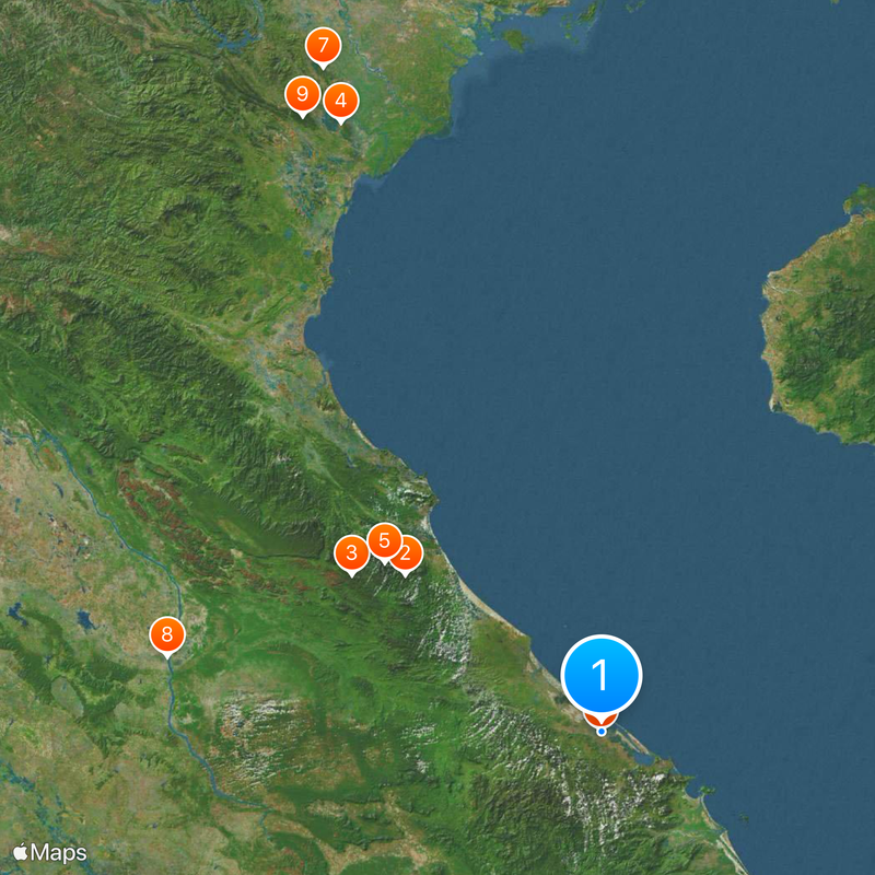 Côte centrale du Nord Carte