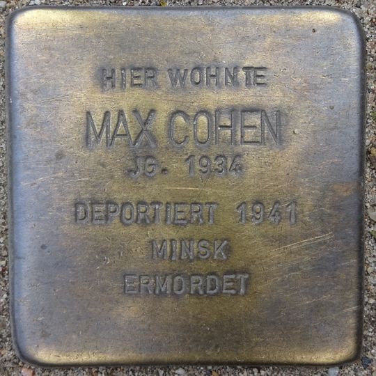 Stolperstein dedicated to Max Cohen