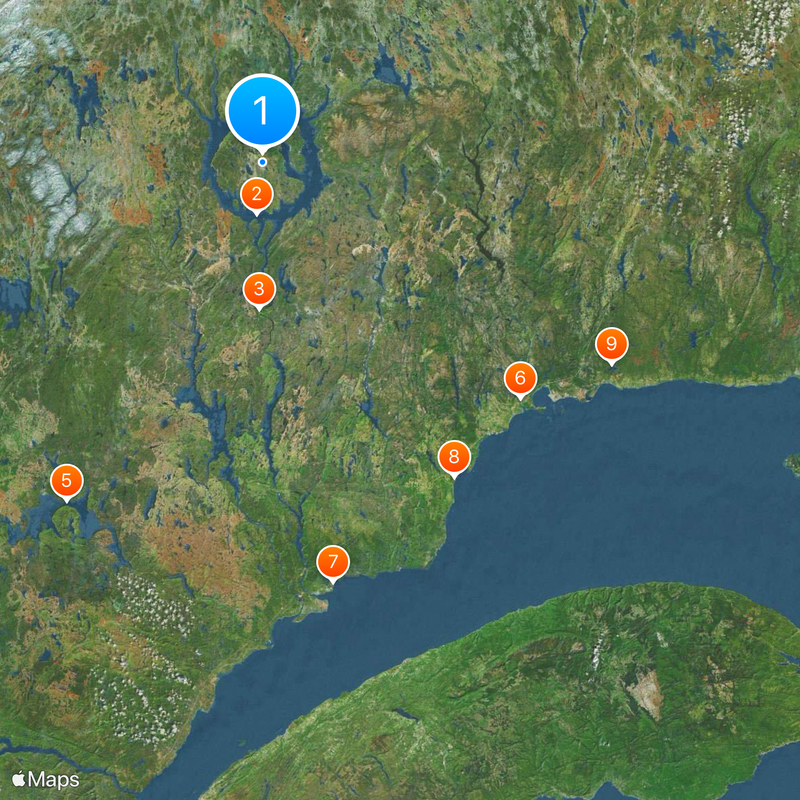 Manicouagan crater Map