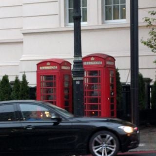 Pair Of K6 Telephone Kiosks By St George's Hosptial At Junction With Grosvenor Crescent