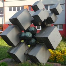 Sculpture in front of the elementary school