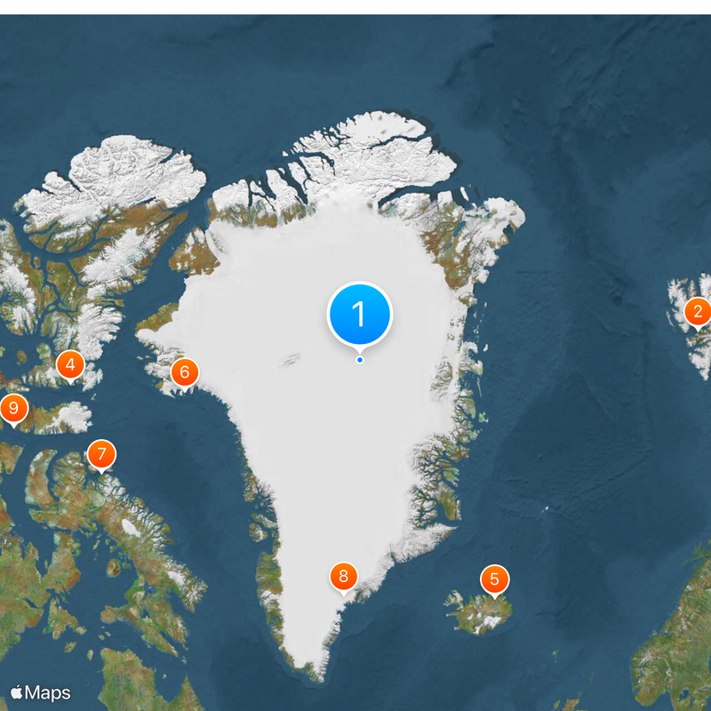 Parque Nacional do Nordeste da Gronelândia Mapa