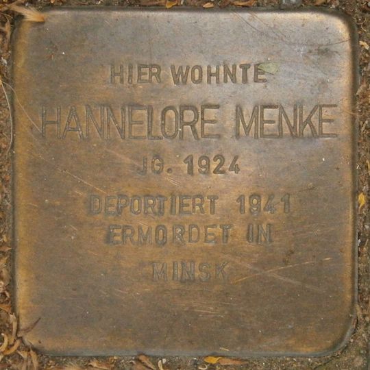 Stolperstein dedicated to Hannelore Menke