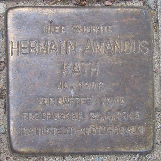 Stolperstein en memoria de Hermann Amandus Kath