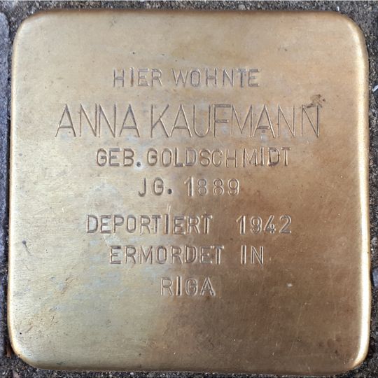 Stolperstein à la mémoire d’Anna Kaufmann