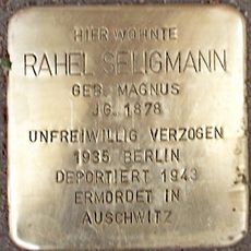 Stolperstein dedicated to Rahel Seligmann